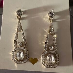 Untamed Petals. Cubic Zirconia modern chandelier style earrings. Wedding.